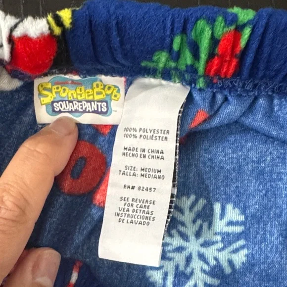SpongeBob Squarepants Holiday Graphic PJ Pants size Medium - Picture 2 of 3